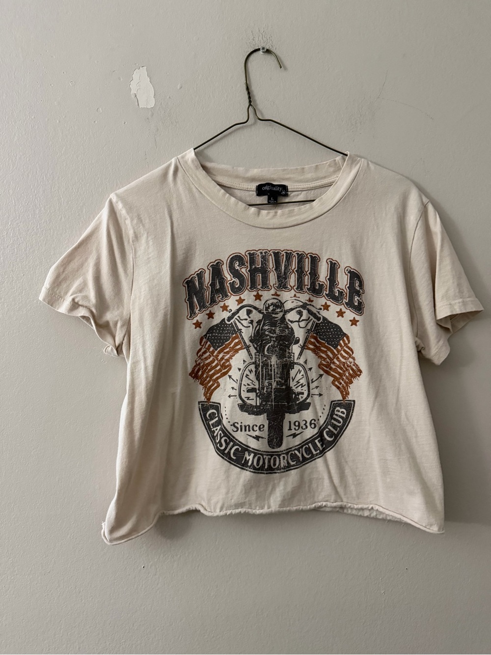 Nashville Classic Motorcycle Club Crop Tee - Cream